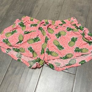Pink Pineapple shorts for girls, size 12.